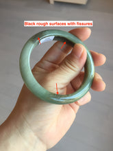 Load image into Gallery viewer, 55.4mm certified 100% natural Type A dark green yellow gray black jadeite jade bangle AA72-7576
