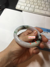 Load image into Gallery viewer, 56mm certified 100% natural type A sunny green/dark green/purple/white jadeite jade bangle PF19-3425
