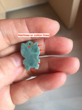 Load image into Gallery viewer, Type A 100% Natural dark green blue gray Guatemala jadeite jade cat kitty pendant PC143 Add one item
