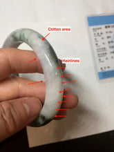 Load image into Gallery viewer, 57mm Certified Type A 100% Natural sunny green white purple gray Jadeite bangle PE122-1261
