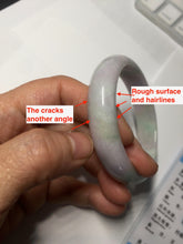 Load image into Gallery viewer, 51.5mm certified Type A 100% Natural sunny green purple oval Jadeite Jade bangle PC5-4031
