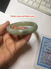Load image into Gallery viewer, 54.2mm certified 100% Natural icy watery light beige pale pink gray white nephrite bangle HN124-1064
