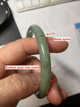 Load image into Gallery viewer, 58.8mm Certified Type A 100% Natural Oily Dark Green Gray Black(油青) round cut Jadeite Jade Bangle PE108-7124
