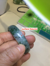 Load image into Gallery viewer, 52mm Certified  Type A 100% Natural dark green floating flowers Jadeite Jade bangle E1-1526
