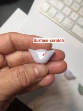 Load image into Gallery viewer, Type A 100% Natural light green/white/purple Jadeite Jade Ingots desk decor/pendant/worry stone BF157
