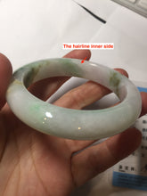 Load image into Gallery viewer, 54.8mm certified 100% natural Type A sunny green/purple/white jadeite jade bangle AA114-1051
