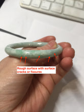 Load image into Gallery viewer, 51mm certified Type A 100% Natural light green sunny green white round cut Jadeite Jade bangle PH165
