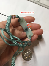 Load image into Gallery viewer, Type A 100% Natural green with dark green flying flower rectangle woven thread Jadeite Jade bracelet PH70
