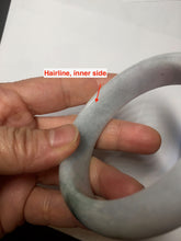 Load image into Gallery viewer, 54.6mm certified 100% natural Type A light gray white purple chubby jadeite jade bangle PH150-4758
