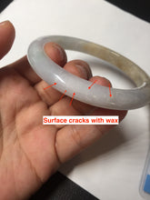 Load image into Gallery viewer, 58mm Certified Type A 100% Natural white/light purple/yellow/brown (FU Lu SHOU)Jadeite Jade bangle BM50-7039
