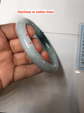 Load image into Gallery viewer, 57.8mm Certified Type A 100% Natural Dark Green Blue Gray Black Round Cut Jadeite Jade Bangle BS147-0754
