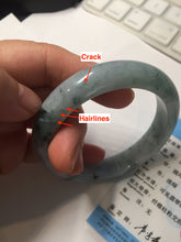 Load image into Gallery viewer, 55mm Certified Type A 100% Natural light green purple with floating flowers Jadeite bangle AY128-6647
