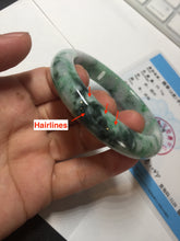 Load image into Gallery viewer, 54.5mm certified Type A 100% Natural sunny green white purple Jadeite Jade bangle BQ45-4132
