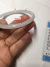 Load image into Gallery viewer, 59.6mm Certified Type A 100% Natural white/light purple round cut Jadeite Jade bangle BG216-8574
