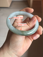Load image into Gallery viewer, 56.8mm Certified 100% natural Type A icy watery oily dark green/gray(淡油青) jadeite jade bangle PB174-0353

