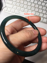 Load image into Gallery viewer, 56mm Type A 100% Natural dark green/blue/gray/black Guatemala slim round cut Jadeite bangle PJ120
