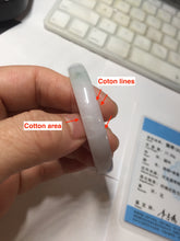 Load image into Gallery viewer, 50.3mm certified 100% natural Type A sunny green white/purple(春带彩) slim jadeite jade bangle BS166-1621
