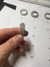 Load image into Gallery viewer, Size 8-8 3/4 100% natural type A icy watery black purple gray jadeite jade band ring PA207
