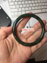 Load image into Gallery viewer, 59.8mm certified 100% Natural dark green/black nephrite (碧玉)  bangle HN143-0516
