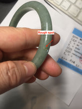 Load image into Gallery viewer, 61.2mm certified type A 100% Natural dark green gray Jadeite jade bangle PJ47-2858
