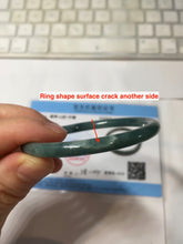 Load image into Gallery viewer, 54mm Certified Type A 100% Natural dark green/blue/gray with Guatemala slim round cut Jadeite bangle PJ30-3872
