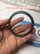 Load image into Gallery viewer, 54.8mm Certified Type A 100% Natural dark green/blue/gray Guatemala slim round cut Jadeite bangle PD182-2480
