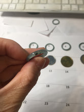 Load image into Gallery viewer, 17.3mm US Size 7 100% natural type A icy watery green/blue icy watery Guatemala jadeite jade band ring group PH224
