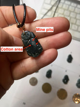 Load image into Gallery viewer, 100% Natural Type A Blue Green Gray Black 3D Pixiu (貔貅) Feng Shui Wealth Attractor Guatemala Jadeite Pendant Group Necklace PH222
