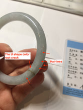 Load image into Gallery viewer, 55mm certified 100% natural Type A light green purple round cut jadeite jade bangle PA236-9871
