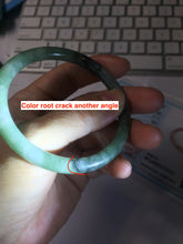 Load image into Gallery viewer, 56mm Certified Type A 100% Natural watermelon rind &amp; Smoky Black-Gray(WuJi) Jadeite round cut Jadeite bangle AZ181-0513
