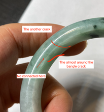 Load image into Gallery viewer, 55.7mm Certified type A 100% Natural icy watery sunny green Jadeite bangle AY25-1702
