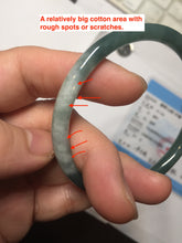 Load image into Gallery viewer, 54.9mm Certified Type A 100% Natural dark green/blue/gray with Guatemala slim round cut Jadeite bangle PJ92-3448
