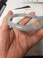 Load image into Gallery viewer, 58mm certified Type A 100% Natural white light green purple gray slim round cut Jadeite Jade bangle PB252-3720
