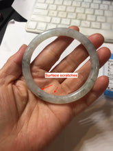 Load image into Gallery viewer, 58.5mm certified 100% natural Type A white dark green ink painting (水墨) round cut jadeite jade bangle PC160-3157
