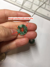 Load image into Gallery viewer, 16.3mm Type A 100% Natural sunny green Jadeite Safety Guardian Button donuts pendant PF52

