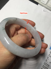 Load image into Gallery viewer, 58.5mm certified Type A 100% Natural white light green purple Jadeite Jade bangle PF68-0501
