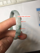 Load image into Gallery viewer, 51mm Certified Type A 100% Natural icy watery light green with green floating flowers thin Jadeite Jade bangle PJ56-1886
