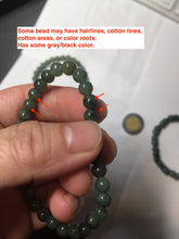 Load image into Gallery viewer, 5.5-7mm size 50-58mm 100% natural type A dark green/blue/gray/black Guatemala jadeite jade beads bracelet PA164
