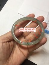 Load image into Gallery viewer, 52mm Certified Type A 100% Natural icy watery light green/dark green/black oval Jadeite bangle PD108-8546
