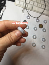 Load image into Gallery viewer, 16.4-17mm Type A 100% Natural light purple white gray Jadeite Safety Guardian Button donuts pendant PF27
