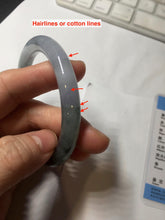 Load image into Gallery viewer, 55mm Certified Type A 100% Natural icy watery dark green/purple/gray round cut Jadeite bangle AA132-6931

