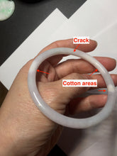 Load image into Gallery viewer, Sold! please don&#39;t order, Thanks.  62mm Certified Type A 100% Natural white light purple slim round cut Jadeite bangle AU35-8538
