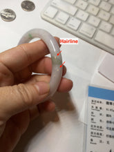 Load image into Gallery viewer, 54mm Certified type A 100% Natural sunny green purple round cut Jadeite bangle PC101-4952
