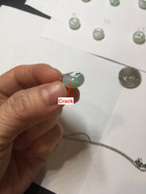 Load image into Gallery viewer, 10-12.8mm Type A 100% Natural light green sunny green white Jadeite Safety Guardian Button donuts pendant PH62 Add on item
