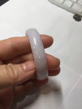 Load image into Gallery viewer, 52.1mm Certified 100% Natural icy white/gray slim round cut nephrite jade bangle PF54-0425
