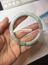 Load image into Gallery viewer, 58.3mm certified Type A 100% Natural light green flat round cut Jadeite Jade bangle PH215-3239
