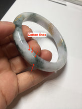 Load image into Gallery viewer, 55.6mm certified 100% natural Type A green white purple carved and golden-painted jadeite jade bangle BH140
