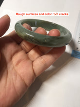 Load image into Gallery viewer, 55.4mm certified 100% natural Type A dark green yellow gray black jadeite jade bangle AA72-7576
