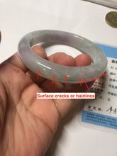 Load image into Gallery viewer, 60.5mm Certified Type A 100% Natural icy watery green/purple chubby Jadeite Jade bangle PB236-9536

