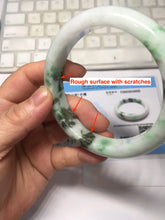 Load image into Gallery viewer, 60.5mm Type A 100% Natural sunny green/light green/white/light purple chubby Jadeite Jade bangle BS129-4035
